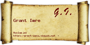 Grant Imre névjegykártya